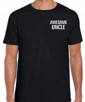 Awesome uncle geweldige oom cadeau t-shirt zwart borst heren