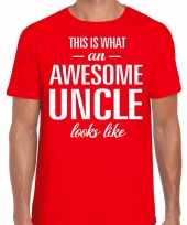 Awesome uncle oom cadeau t-shirt rood heren