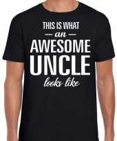 Awesome uncle oom cadeau t-shirt zwart heren