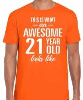 Awesome year jaar cadeau t-shirt oranje heren 10199977