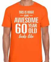 Awesome year jaar cadeau t-shirt oranje heren 10200045