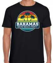 Bahamas zomer t-shirt shirt bahamas bikini beach party zwart heren