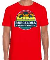 Barcelona zomer t-shirt shirt barcelona bikini beach party rood heren