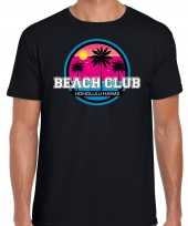 Beach club zomer t-shirt shirt beach club honolulu hawaii zwart heren