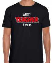 Best teacher ever meester cadeau t-shirt shirt zwart heren