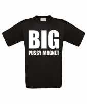 Big pussy magnet grote maten t-shirt zwart heren