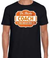 Cadeau t-shirt beste coach zwart heren 10186560