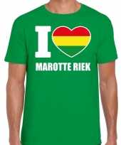 Carnaval i love marotte riek t-shirt groen heren