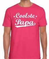 Coolste papa cadeau t-shirt roze heren
