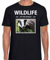 Das t-shirt dieren foto wildlife of the world zwart heren