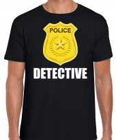 Detective police politie embleem t-shirt zwart heren