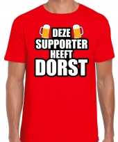 Deze supporter heeft dorst rood t-shirt belgie supporter ek wk heren