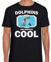 Dieren dolfijn t-shirt zwart heren dolphins are cool shirt