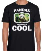 Dieren panda t-shirt zwart heren pandas are cool shirt