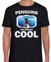 Dieren pinguin t-shirt zwart heren penguins are cool shirt