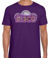 Disco feest t-shirt paars heren