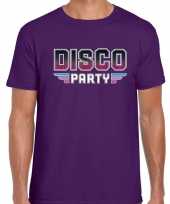 Disco party feest t-shirt paars heren