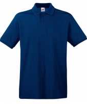 Donkerblauw navy poloshirt polo t-shirt premium katoen heren