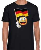 Duitsland supporter fan smiley t-shirt zwart heren