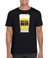 Fout oud nieuw t-shirt happy new beer year zwart heren