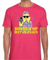 Fout paas t-shirt roze donder je pasen heren
