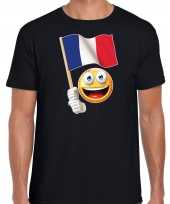 Frankrijk supporter fan smiley t-shirt zwart heren