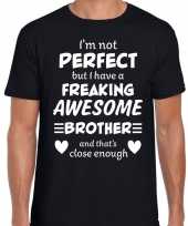 Freaking awesome brother broer cadeau t-shirt zwart heren