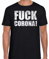 Fuck corona protest t-shirt zwart heren