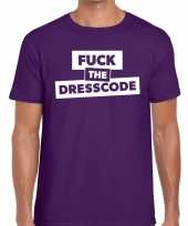 Fuck the dresscode tekst t-shirt paars heren