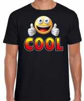 Funny emoticon t-shirt cool zwart heren