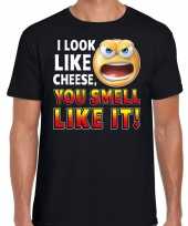 Funny emoticon t-shirt i look like cheese you smell like it zwar