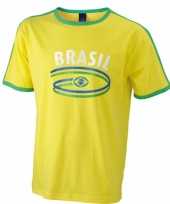 Geel heren t-shirt brazilie 10048393