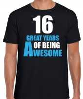 Great years of being awesome verjaardag cadeau t-shirt zwart heren