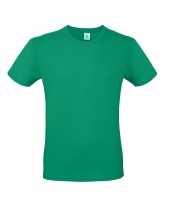 Groen basic t-shirt ronde hals heren katoen