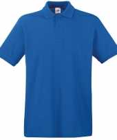 Grote maat blauw poloshirt premium katoen heren xl