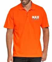 Grote maten max coureur supporter race fan polo shirt logo borst oranje heren