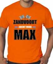 Grote maten zandvoort juicht max supporter race fan t-shirt oranje heren