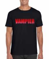 Halloween vampier tekst t-shirt zwart heren