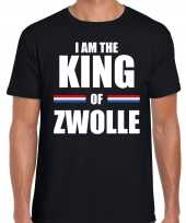 I am the king of zwolle koningsdag t-shirt zwart heren