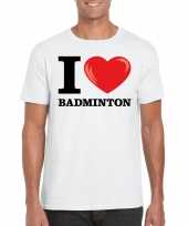 I love badminton t-shirt wit heren