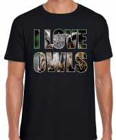 I love owls uilen t-shirt zwart heren