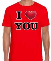 I love you valentijn t-shirt rood heren