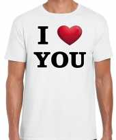 I love you valentijn t-shirt wit heren