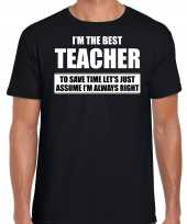 I m the best teacher t-shirt zwart heren beste meester cadeau