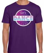 Lets dance disco feest t-shirt paars heren