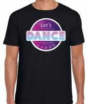Lets dance disco feest t-shirt zwart heren
