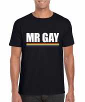 Lgbt-shirt zwart mister gay heren