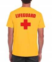 Lifeguard strandwacht verkleed t-shirt shirt geel heren