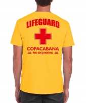 Lifeguard strandwacht verkleed t-shirt shirt lifeguard copacabana rio janeiro geel heren 10225836