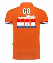 Luxe grote maten go max coureur supporter race fan poloshirt grams oranje